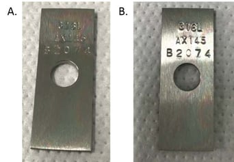 Dursan TFA coupons before and after exposure