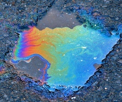 Oil slick on water